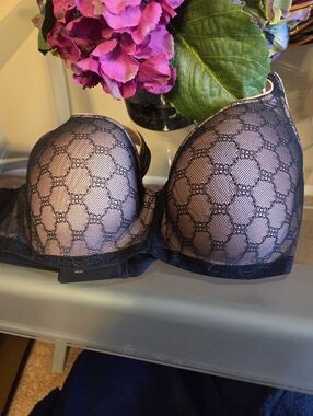 Soma Lace Overlay Push-Up Bra in Black 36C Worn Once